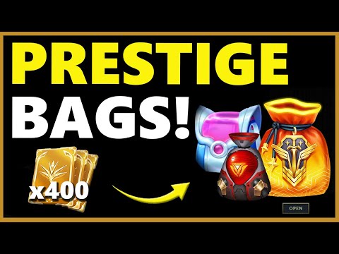 OPENING ALL PRESTIGE SHOP BAGS! Ultimate Skin! Sentinels Relic Pack, Durandal, Luxe, OPTIK Bags LoL