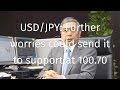 USD/JPY - further worries could send it to support at 100.70
