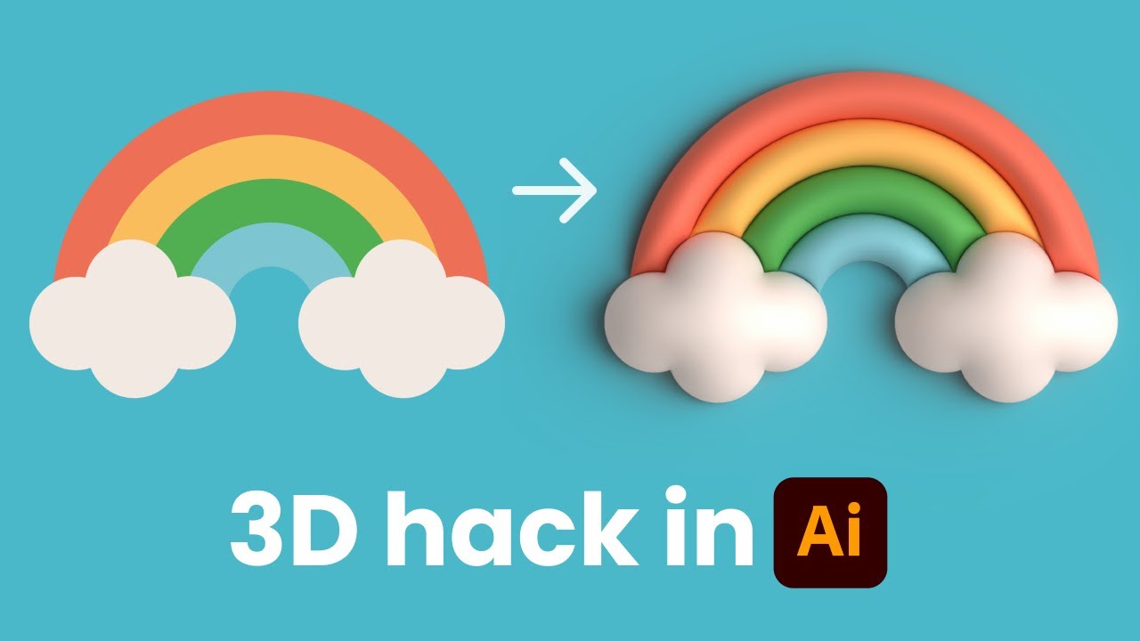 Easy 2D to 3D Illustration Hack for Beginners | Adobe Illustrator ...