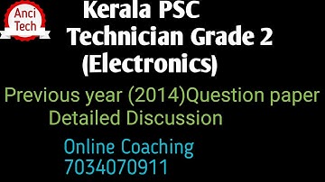 Kerala psc Technician grade 2(Electronics) Previous Year question paper detailed discussion 😃😃
