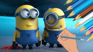 Drawing Minion How To Draw Minions step by step easy coloring tutorial #youtube #draw #drawing #art