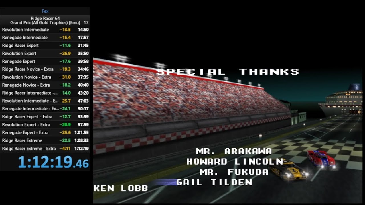 Ridge Racer 64 (E): Grand Prix (All Gold Trophies) [Emu]; 1:12:31 - YouTube