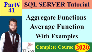 SQL Complete Tutorial | 41- Aggregate Functions in SQL | Average Function in SQL | Calculate Average