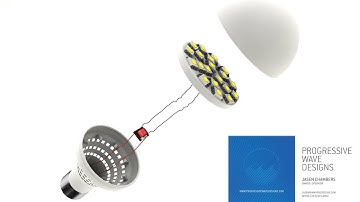 3d animation led light bulb