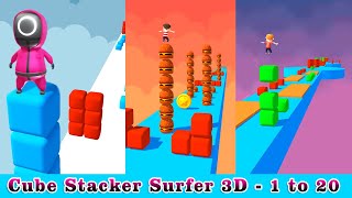 Cube Stacker Surfer 3D   All Levels Gameplay Android,ios Walkthrough Mobile Game Max Level 01 to 20 screenshot 5