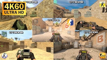 COMPARISONS ALL GUNS: CS:1.6 - CS:CZ - CS:S - CS:GO - CS:2 - V2 [4K60]