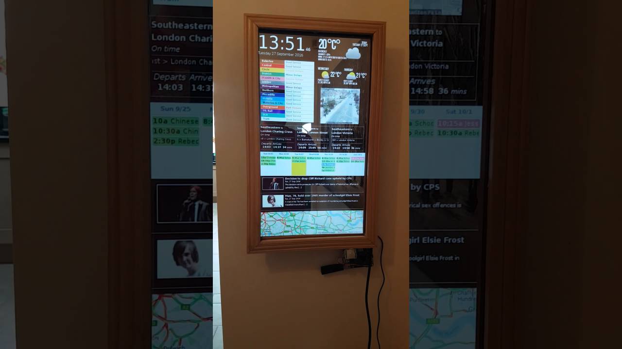smart mirror dashboard youtube month at a glance calendar