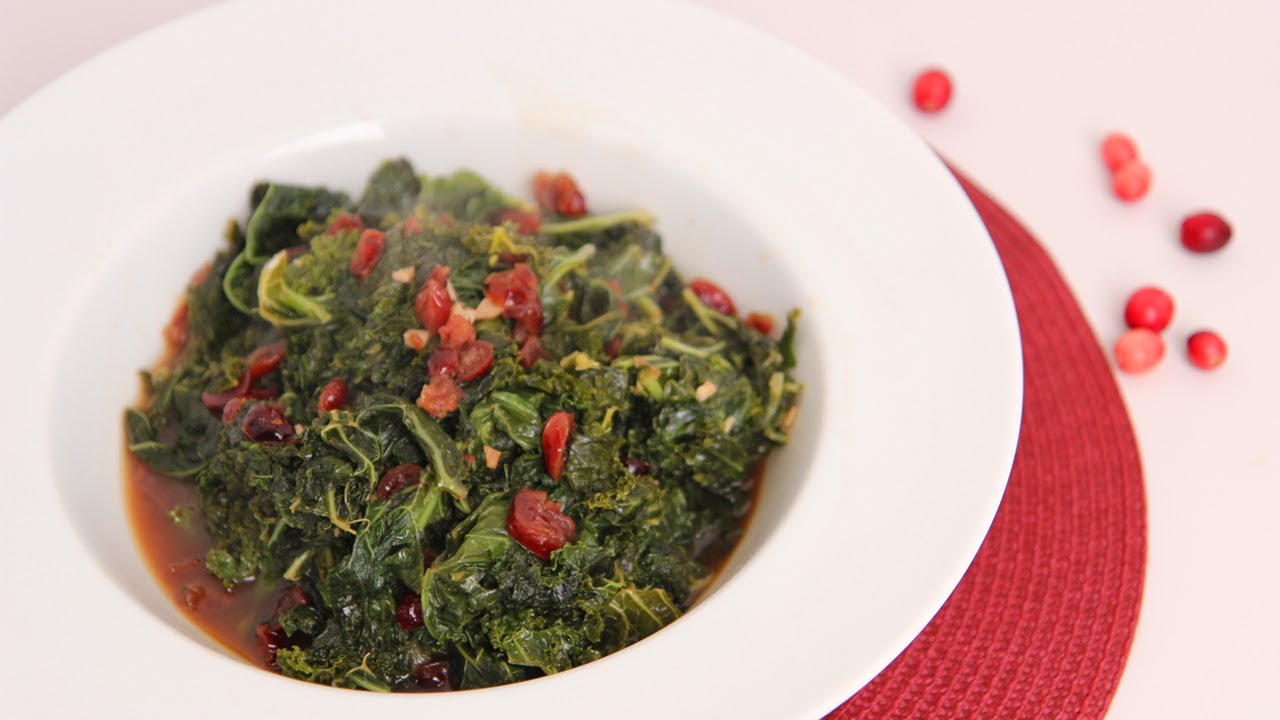 Sauteed Kale with Cranberries & Balsamic Recipe - Laura Vitale - Laura in the Kitchen Episode 491