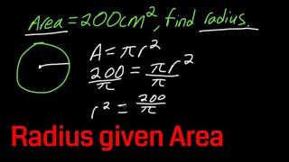 How to Find the Radius of a Circle given the Area