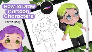 How To Draw Cartoon Characters (Body) • Cute Art • Procreate Tutorial 