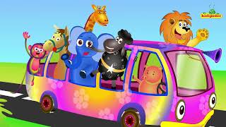 Wheels On The Bus I Nursery Rhymes I Animal Sounds Rhyme I Kids Song I Baby Cartoon Videos