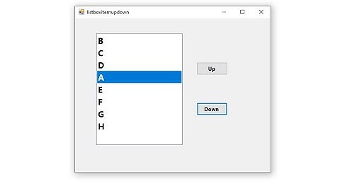 How to move Listbox Items Up and Down in vb.net