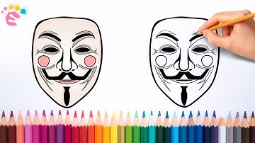 How to draw an Anonymous mask | Halloween drawings | Easy step by step