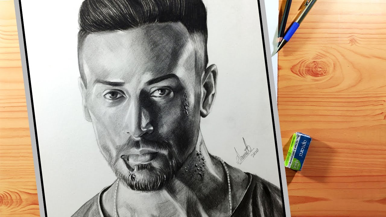 Tiger Shroff Hyper Realistic Drawing Timelapse 🔥 YouTube