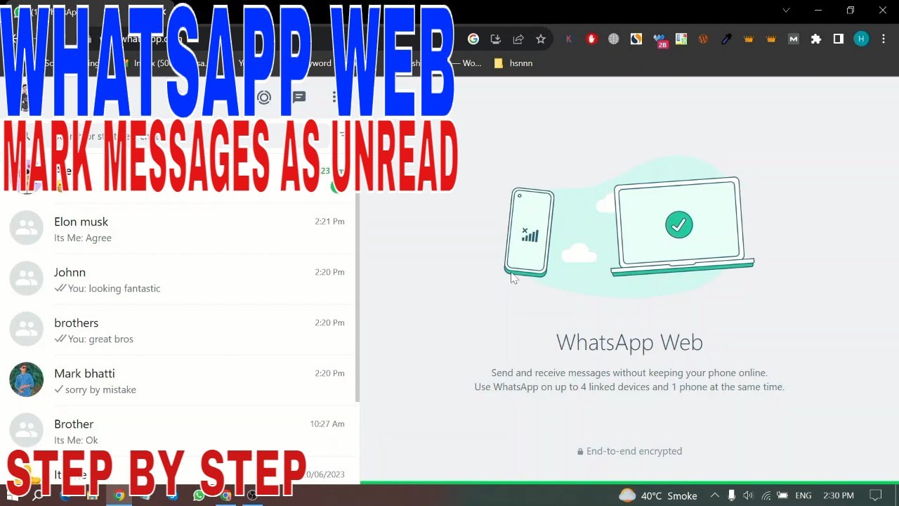 ✅  How To Mark Messages As Unread On WhatsApp Web 🔴