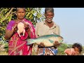 Cooking A Big Parrot Fish Goat Head and A Full Chicken In Hot Sand! Cooking And Farming