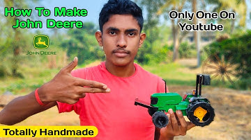 How to make John Deere tractor using Dc gear motor. DIY tractor with PVC PIPE