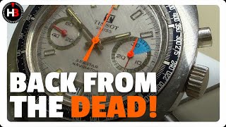 This Tissot Chronograph was shot! Full Vintage Watch Restoration - Valjoux 7734 - Lapping Machine