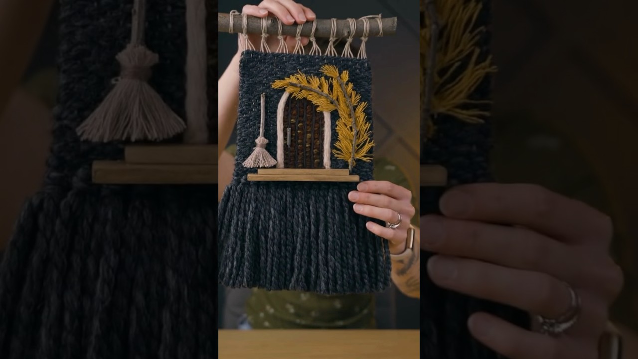 Fall Porch woven wall hanging 