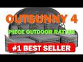 Outsunny 4-Piece Outdoor Rattan Furniture Set, Round Convertible Patio Daybed or Sunbed - B09NVBHKHB