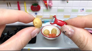 RE-MENT Mini kitchen | Miniature cooking toys,Potato Salad | ミニチュア 料理,ポテトサラダ