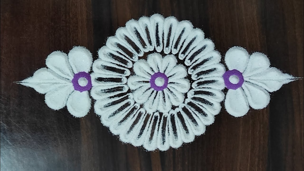Daily Use Rangoli.. Simple Small Flower Rangoli. Easy Daily Use Rangoli ...