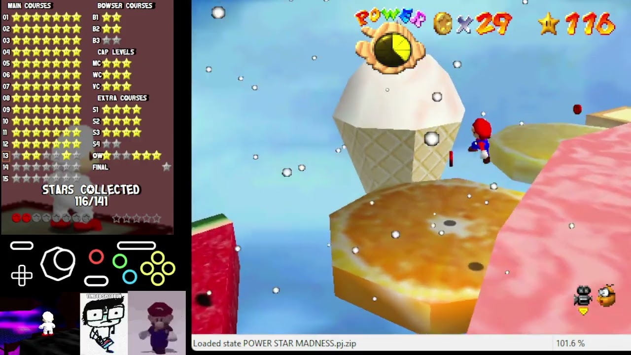 SM64 Power Star Madness - C13: Vanilla Sorbet Cones (savestateless)
