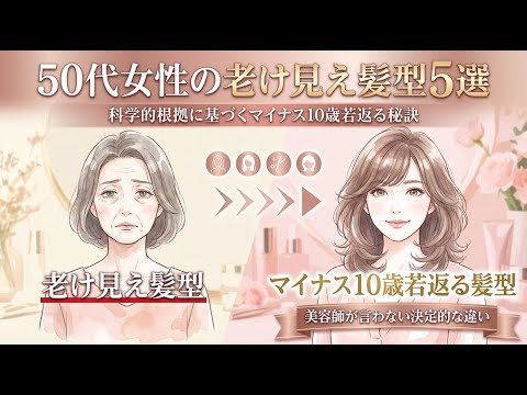 【50代の髪型】「やってはいけない前髪」と「必ずやるべき前髪」の決定的な違い｜1つ間違うと5歳老ける