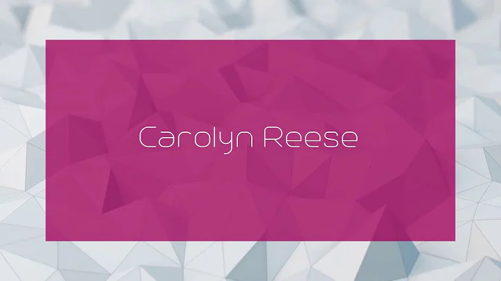 Carolyn Reese - appearance
