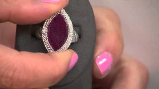 Celebrity Judith Ripka Sterling 5.25ct Ruby and Diamonique Marquise Ring with Stacey Stauffer Wealth