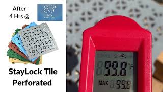 Best Outdoor Tile For Hot Weather - Direct Sunlight Temperature Comparison - When looking for the best outdoor tile for hot weather, it's important to consider how hot the tiles will get when exposed to direct sunlight for extended periods of time. 
In this video we'll compare a few different outdoor floor tiles that have been left in the sun for just over 4 hours on an 83 degree day in west central Wisconsin. To attempt to keep things fair, all tiles are gray in color. However, the material and design of the tiles are different.
This unofficial test revealed the raised and perforated PVC flooring resisted heating up in the sun much better than dense rubber pavers. All temperature measurements were performed using an infrared thermometer
The products tested were:
Staylock Tile Perforated (PVC) - Max Temperature of 99.8 degrees 
Patio Outdoor Tiles (PVC) - Max Temperature of 105.2 degrees
Sterling Roof Top Tile (Rubber) - Max Temperature of 141 degrees Fahrenheit
On a side note, we also tested various colors of the PVC products and found the blue Staylock Tile to register the coolest temperature at 87 degrees.
The coolest color for the Patio Outdoor Tile was tan at 98.4 degrees.
Keep this in mind next time you're looking for flooring for your deck, patio, rooftop or pool surround. All three products can be installed over rubber roof membranes, wood decks, concrete patios and more.

Shop these three products now:
Staylock Tile Perforated Colors: https://www.greatmats.com/tiles/decking-tiles.php
Patio Outdoor Tile: https://www.greatmats.com/tiles/interlocking-patio-tiles.php
Sterling Roof Top Tile Gray: https://www.greatmats.com/tiles/sterling-patio-rubber-tile-2gray.php
#outdoortiles