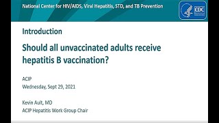 Information Sept 29, 2021 ACIP Meeting -  Public Comment & Hepatitis B Vaccines Update