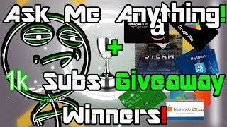 Ask Me Anything Giveaway Winners