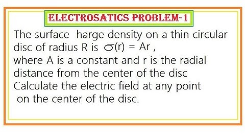Electric field on the axis of a disc due to nonuniform charge distribution.