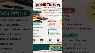 Accounting & Finance Home Tuition | High School to University