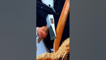 Split wood with a super sharp axe #shorts #farming #agriculture #garden