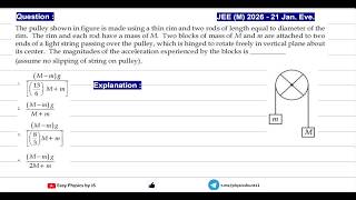 Acceleration of Block When Pulley have Mass | PYQ | JEE(M) 2026 (21 Jan Eve.)