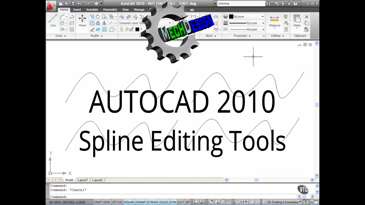 AutoCAD 2010 Tutorials   Part 13 Spline Editing Tools