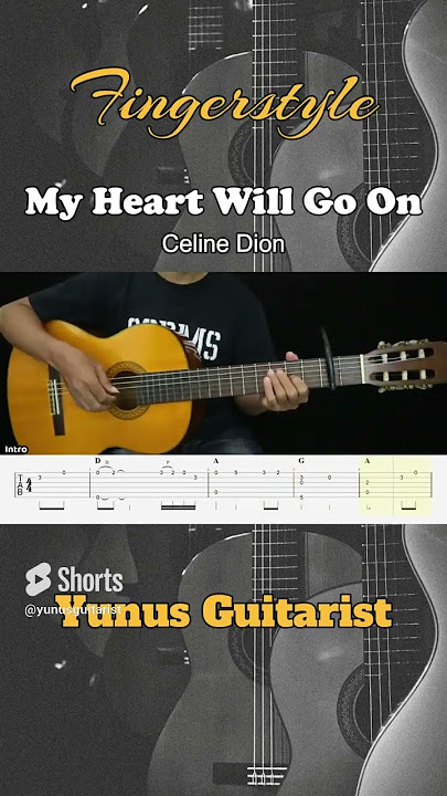 My Heart Will Go On  (Drop D Version) - Fingerstyle Guitar Tutorial   TAB & Lyrics #fingerstyle