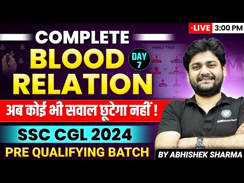 Complete Blood Relation in One Shot | SSC CGL 2024| Reasoning | SSC CGL Reasoning By Abhishek Sharma