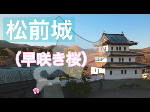 ドローン空撮/北海道/松前城/ 早咲き桜/Matsumae Castle/Wonderful scenery of Hokkaido, Japan /Drone video