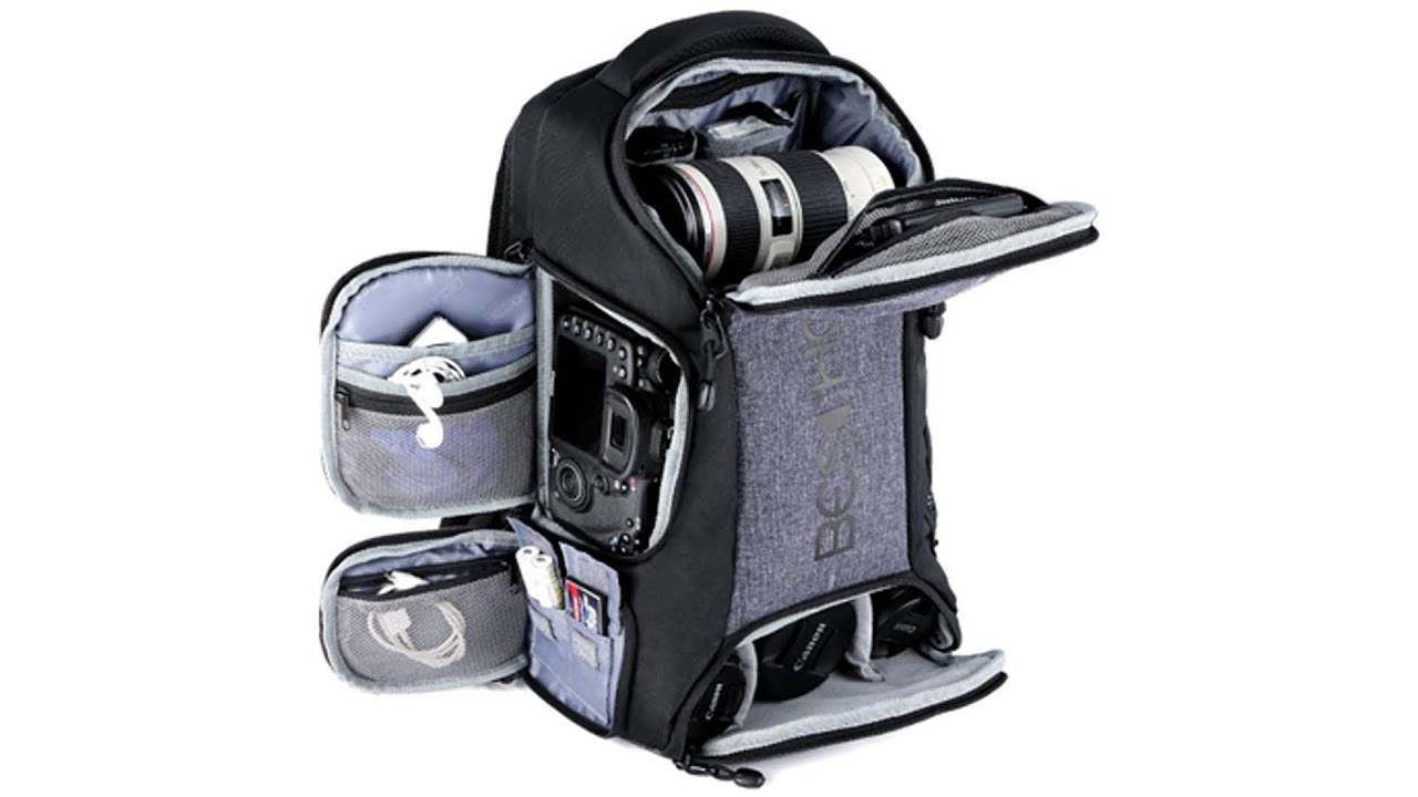 Beschoi Waterproof Camera Bag with Tripod Strap and Rain Cover Large  Capacity Rucksack for Digital SLR Camera