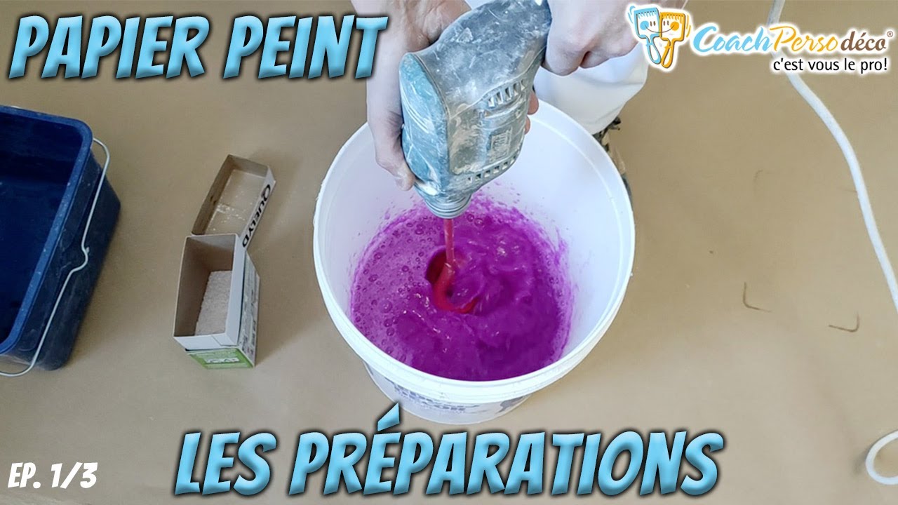 Préparer la colle à papier peint et le support - YouTube