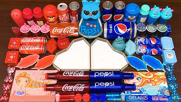 COCACOLA vs PEPSI ! Mixing Random Things into GLOSSY Slime ! Satisfying Slime Videos #336