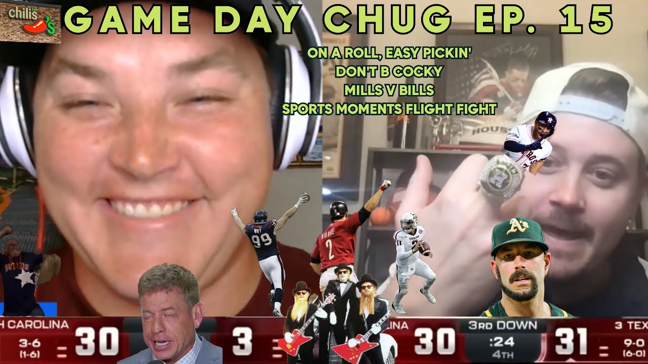 GameDayChug Ep 15: On a Roll, Easy Pickin, Don't B Cocky, Mills v Bills, Sports Moments Flight Fight