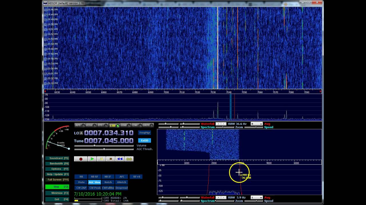 HDSDR using the RTL-SDR Dongle with the FT-857D
