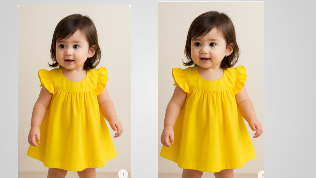 Cute baby dress cutting and stitching|| 1 years baby frock design 