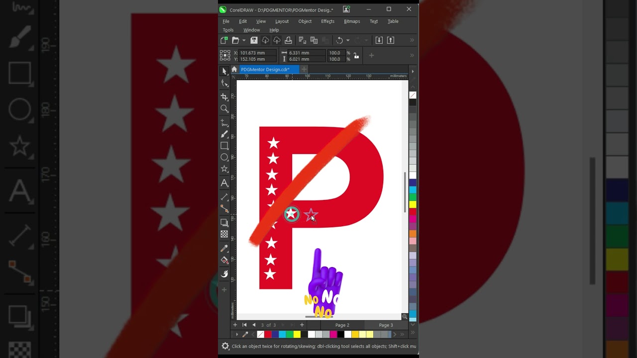P Star logo design in corelDRAW 