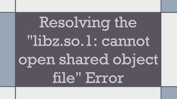 Resolving the "libz.so.1: cannot open shared object file" Error