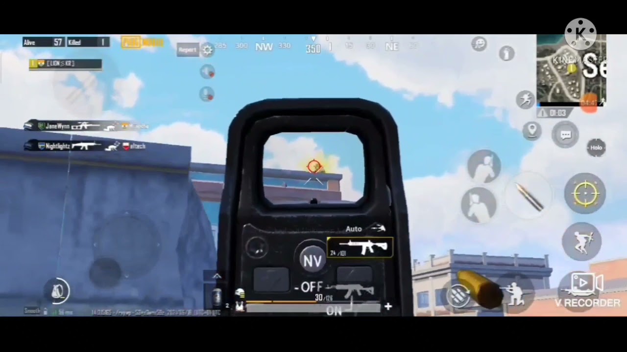 1V2 reflex & Red dot Spre Long distance 300M PUBG Mobile